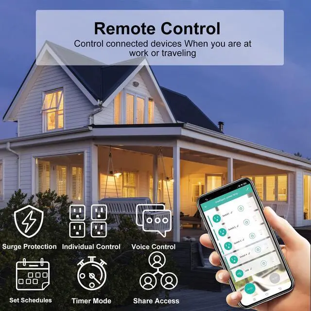 Alt view image 3 of 7 - ZigBee Smart Power Strip Surge Protector,Smart Fast Charge, 4 Individually Controlled Outlets, Compatible with Alexa Google Home Phiilps HUE