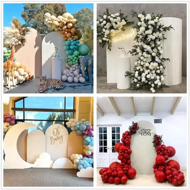 Alt view image 3 of 6 - White Ripples Arch Stretchy Fabric Covers for Parties Double-Sided Arched Stand Wall Backdrop Covers Baby Bridal Shower Birthday Wedding Tablecloth Decorations