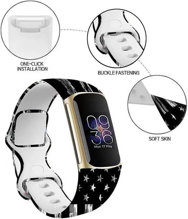 Alt view image 2 of 6 - Sport Bands Compatible with Charge 6 /Charge 5 for Women Men,Soft Waterproof Replacement Straps Wristbands for Charge Advanced Fitness Tracker-6