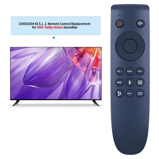 Alt view image 2 of 7 - Replacement Soundbar Remote Control for Onn 100002634 42" 5.1. 2. Dolby Atmos Sound Bar