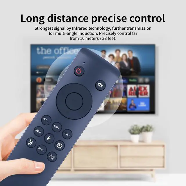Alt view image 5 of 7 - Replacement Soundbar Remote Control for Onn 100002634 42" 5.1. 2. Dolby Atmos Sound Bar