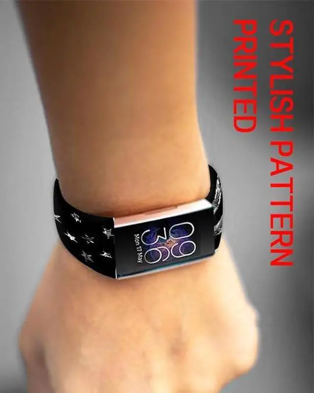 Alt view image 5 of 6 - Sport Bands Compatible with Charge 6 /Charge 5 for Women Men,Soft Waterproof Replacement Straps Wristbands for Charge Advanced Fitness Tracker-6