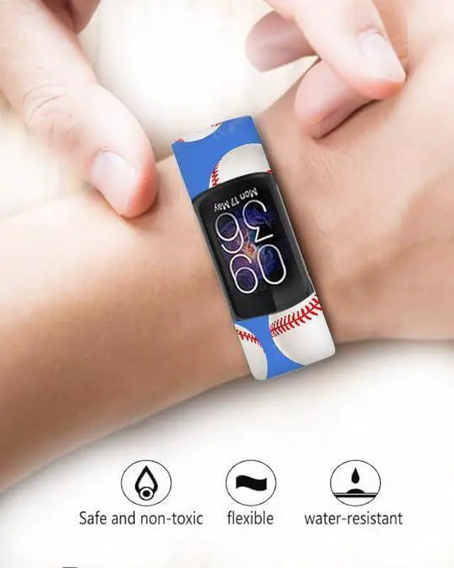 Alt view image 4 of 6 - Sport Bands Compatible with Charge 6 /Charge 5 for Women Men,Soft Waterproof Replacement Straps Wristbands for Charge Advanced Fitness Tracker-6