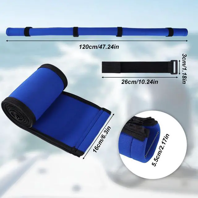 Alt view image 2 of 7 - Trolling Motor Cable Sleeve, 48in/120cm Trolling Motor Sleeve Weatherproof Wire Protection & Management for Outboard Boats (Blue)