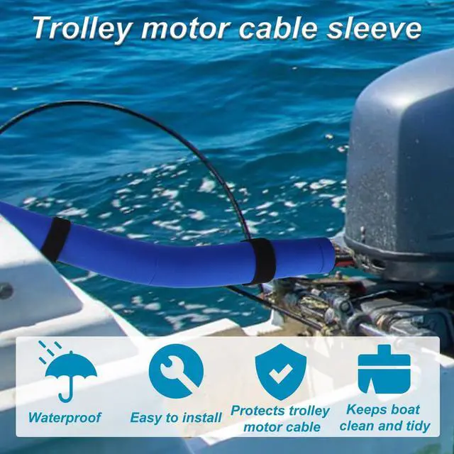 Alt view image 3 of 7 - Trolling Motor Cable Sleeve, 48in/120cm Trolling Motor Sleeve Weatherproof Wire Protection & Management for Outboard Boats (Blue)