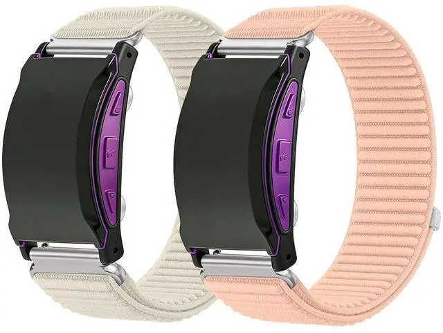 Main image of 2 Pack Nylon Band Compatible with Shock Clock 3 Bands, Stretch Elastics Nylon Hook Loop Replacement Strap Accessories for Men & Women for Pavlok Shock Clock 3