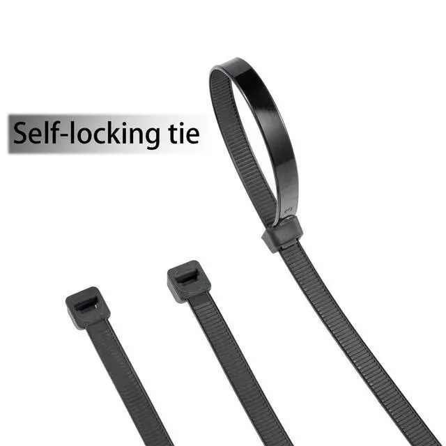 Alt view image 2 of 6 - 20 inch Black Zip Ties Heavy Duty Outdoor100 PACK, 200 LBS Tensile Strength Large Cable Tie Wraps, Extra Long Wire Ties Plastic UV Resistant Big Strong Zipties