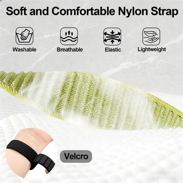 Alt view image 3 of 6 - 2 Pack Nylon Band Compatible with Shock Clock 3 Bands, Stretch Elastics Nylon Hook Loop Replacement Strap Accessories for Men & Women for Pavlok Shock Clock 3