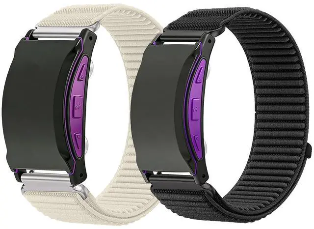 Main image of 2 Pack Nylon Band Compatible with Shock Clock 3 Bands, Stretch Elastics Nylon Hook Loop Replacement Strap Accessories for Men & Women for Pavlok Shock Clock 3