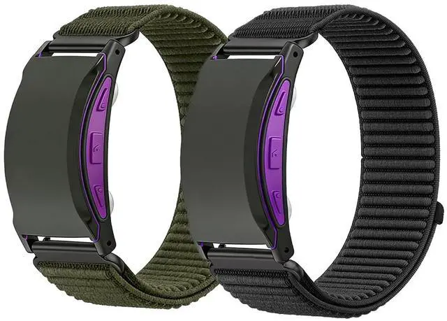 Main image of 2 Pack Nylon Band Compatible with Shock Clock 3 Bands, Stretch Elastics Nylon Hook Loop Replacement Strap Accessories for Men & Women for Pavlok Shock Clock 3