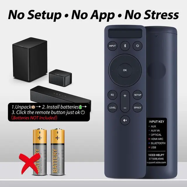 Alt view image 6 of 7 - New Replacement for VIZIO Backlit 5.1 Display Sound Bar Remote, Compatible with Vizio D51 D51-H V51-H6 M51A-H6 and Other Soundbar Models