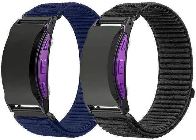 Main image of 2 Pack Nylon Band Compatible with Shock Clock 3 Bands, Stretch Elastics Nylon Hook Loop Replacement Strap Accessories for Men & Women for Pavlok Shock Clock 3