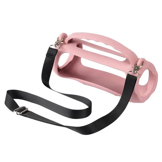 Alt view image 7 of 7 - Silicone Case Compatible with JBL Charge 5 Portable Waterproof Bluetooth Speaker (Pink)
