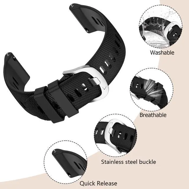 Alt view image 4 of 6 - 4 Pack Silicone Bands Compatible With COROS Pace 3/4,COROS Pace Pro/Apex 2 PRO/Apex PRO/Apex 4 42mm,Sports Beathable Silicone Replacement Watch Strap for Men Women