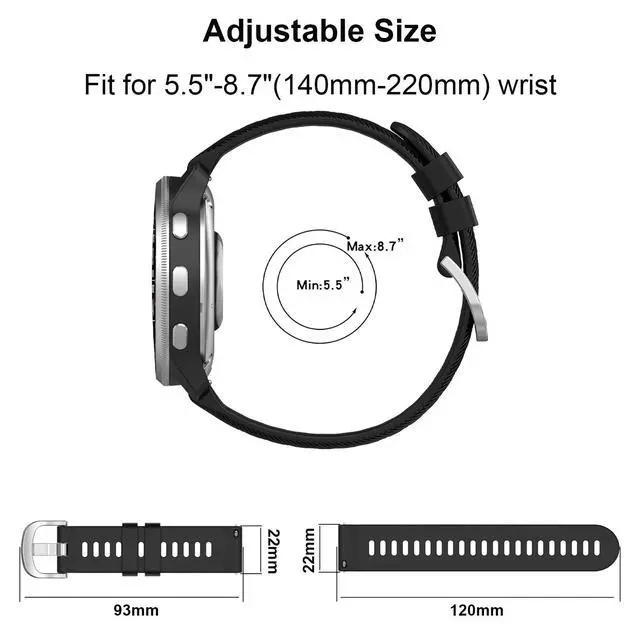 Alt view image 6 of 6 - 4 Pack Silicone Bands Compatible With COROS Pace 3/4,COROS Pace Pro/Apex 2 PRO/Apex PRO/Apex 4 42mm,Sports Beathable Silicone Replacement Watch Strap for Men Women