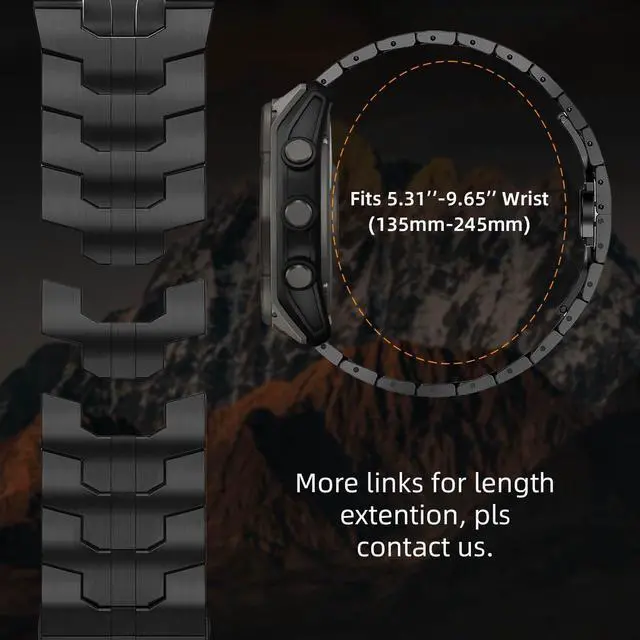 Alt view image 2 of 6 - 26mm Mecha Steel Bands Compatible for Garmin Fenix 8 51mm/7X/6X/5X Plus Band,Quick Fit Rugged Utra Metal Strap with Folding Clasp for Fenix 3/3 HR/Tactix/Epix Pro2 51mm/Instinct 3-50mm/Instinct 2X Men