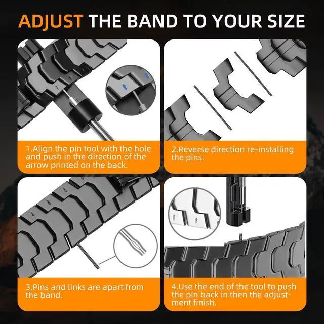 Alt view image 5 of 6 - 26mm Mecha Steel Bands Compatible for Garmin Fenix 8 51mm/7X/6X/5X Plus Band,Quick Fit Rugged Utra Metal Strap with Folding Clasp for Fenix 3/3 HR/Tactix/Epix Pro2 51mm/Instinct 3-50mm/Instinct 2X Men