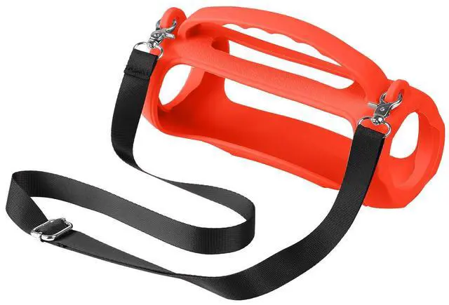 Alt view image 7 of 7 - Silicone Case Compatible with JBL Charge 5 Portable Waterproof Bluetooth Speaker (Red)