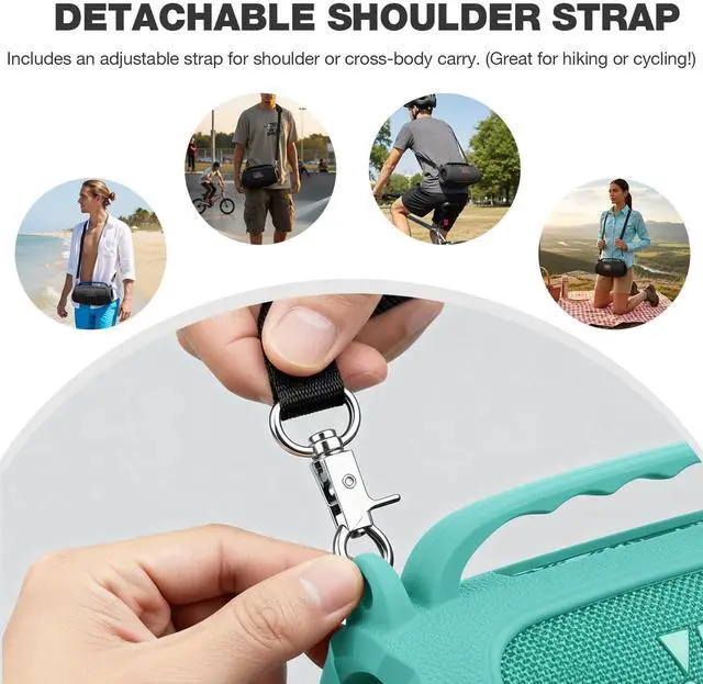 Alt view image 2 of 7 - Silicone Case Compatible with JBL Charge 5 Portable Waterproof Bluetooth Speaker (Mint Green)