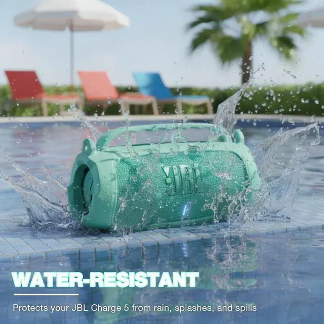 Alt view image 4 of 7 - Silicone Case Compatible with JBL Charge 5 Portable Waterproof Bluetooth Speaker (Mint Green)