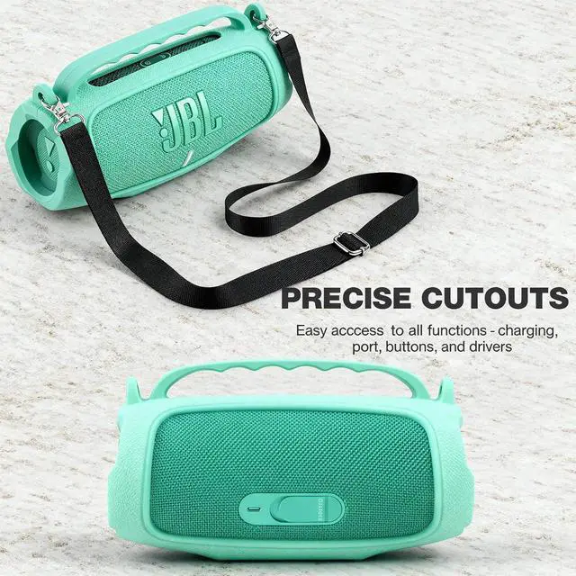 Alt view image 5 of 7 - Silicone Case Compatible with JBL Charge 5 Portable Waterproof Bluetooth Speaker (Mint Green)