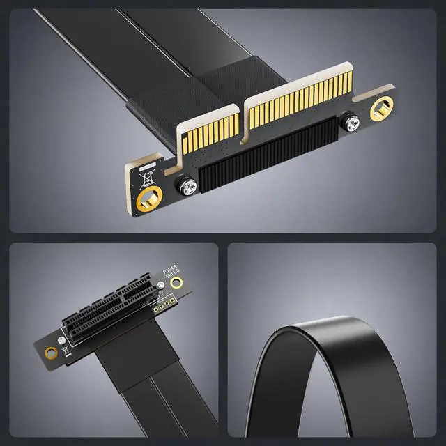 Alt view image 6 of 7 - PCIe 3.0 X4 Extension Cable - Dual 90° Right Angle, Male to Female for GPU/SSD/Server, Model P322MF5520, 20cm/0.66ft