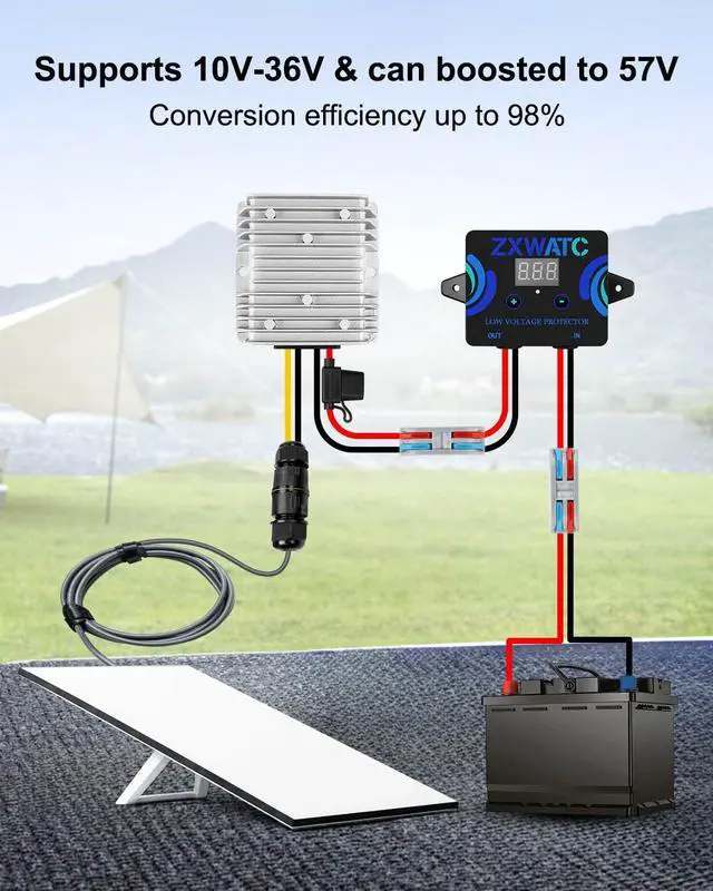 Alt view image 3 of 6 - Upgrade Starlink Gen 3 DC Conversion Kit, 12V to 57V 4.5A Power Converter | Stable Output, High Efficiency, Low Voltage Protection, Waterproof Aluminum Housing, Plug and Play for RV & Outdoor Use