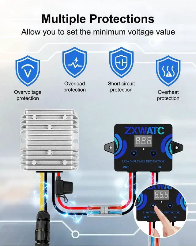 Alt view image 2 of 6 - Upgrade Starlink Gen 3 DC Conversion Kit, 12V to 57V 4.5A Power Converter | Stable Output, High Efficiency, Low Voltage Protection, Waterproof Aluminum Housing, Plug and Play for RV & Outdoor Use
