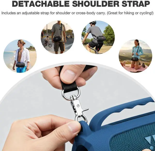 Alt view image 5 of 7 - Silicone Case Compatible with JBL Charge 5 Portable Waterproof Bluetooth Speaker (Blue)