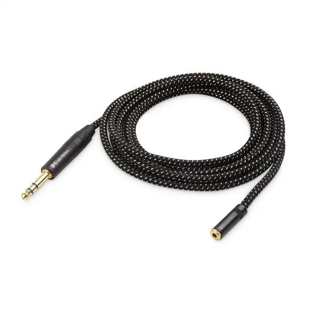 Alt view image 2 of 6 - 6.35mm to 3.5mm Headphone Adapter Cable, 10ft | 1/4 Male to 1/8 Female, 3.5mm to 1/4 Adapter, Amp to Headphone Converter, Black