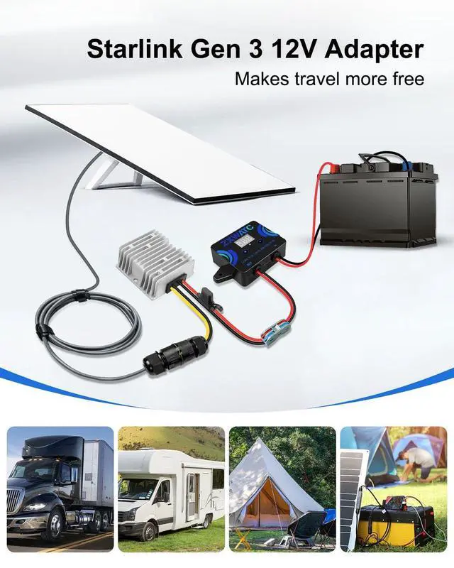 Alt view image 6 of 6 - Upgrade Starlink Gen 3 DC Conversion Kit, 12V to 57V 4.5A Power Converter | Stable Output, High Efficiency, Low Voltage Protection, Waterproof Aluminum Housing, Plug and Play for RV & Outdoor Use