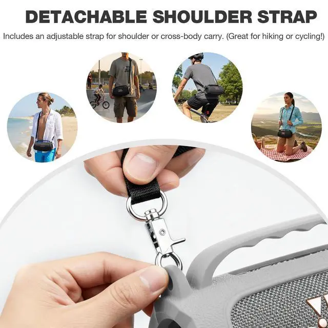 Alt view image 2 of 7 - Silicone Case Compatible with JBL Charge 5 Portable Waterproof Bluetooth Speaker (Gray)
