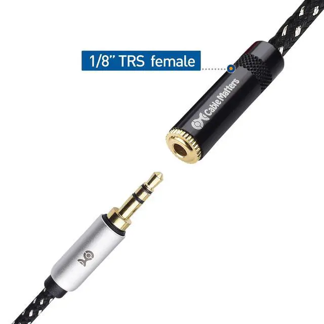 Alt view image 6 of 6 - 6.35mm to 3.5mm Headphone Adapter Cable, 10ft | 1/4 Male to 1/8 Female, 3.5mm to 1/4 Adapter, Amp to Headphone Converter, Black