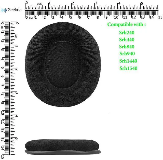 Alt view image 6 of 7 - Comfort Velour Replacement Ear Pads for Shure Srh 240/440/ 840/940/ 1440/1540/ 1840, Hpaec 240/440/ 840/940/ 1440/1540 Headphones, Ear Cushions (Black)