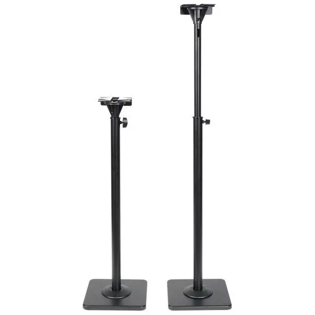 Alt view image 3 of 7 - One Pair Height Adjustable Speaker Stands Mount Floor Stands Surround Sound Satellite Small Bookshelf Speakers Stand MS08B DA8