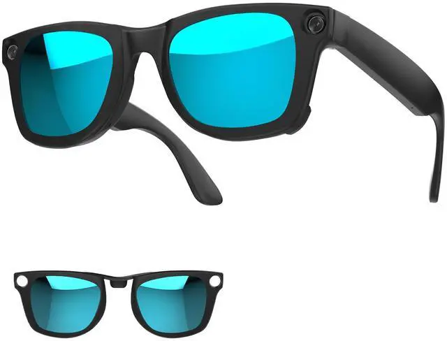 Main image of Polarized Clip-on for Ray-Ban Meta Wayfarer Gen 2/1 Large 53-22 (Blue) | Matte Black Frame Discoloration Clip-on for Meta Wayfarer RW4008/4012 Large 53-22, Protect Your Eyes, Cool & Fashion