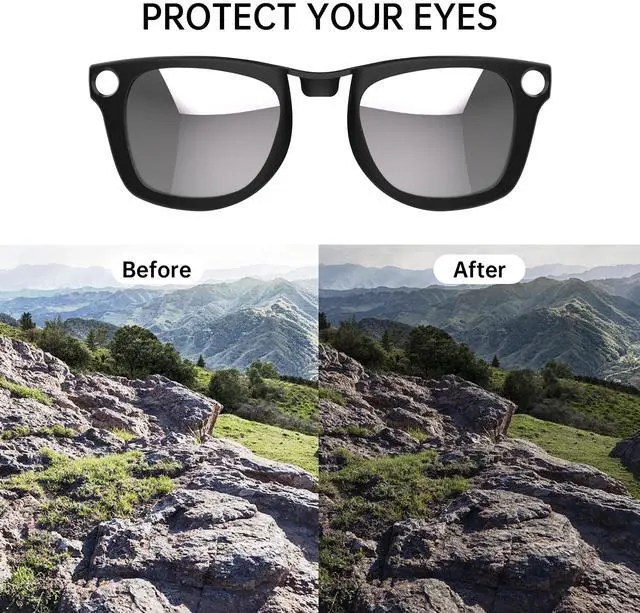 Alt view image 4 of 6 - Polarized Clip-on for Ray-Ban Meta Wayfarer Gen 2/1 Large 53-22 (Blue) | Matte Black Frame Discoloration Clip-on for Meta Wayfarer RW4008/4012 Large 53-22, Protect Your Eyes, Cool & Fashion