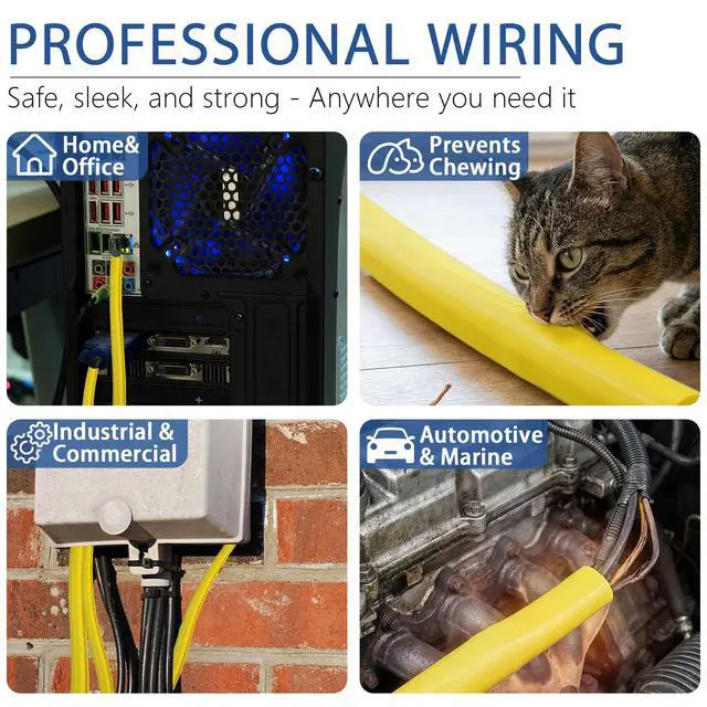 Alt view image 7 of 7 - Silicone Cable Cord Cover Protector, Flexible Wire Loom Tubing Cable Sleeve Cover Organizer for Protect Pet from Chewing Cable Cord Insulation Protection