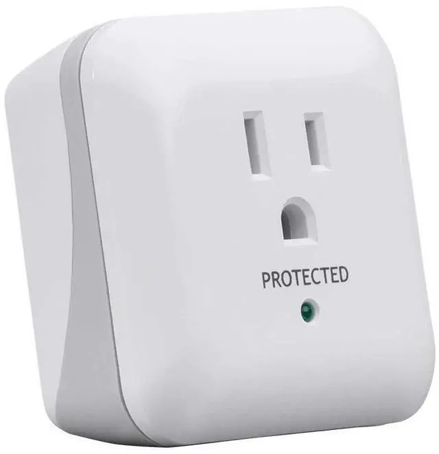 Alt view image 2 of 6 - Power & Surge - White | 1 Outlet Surge Protector with End of Service Alarm, 900 Joules 15A / 125V / 1875W, 10dB to 60dB