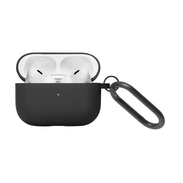 Alt view image 3 of 6 - Roam Case for AirPods Pro 2 Silky & Matte Liquid Silicone Case with Clip - Compatible with Airpods Pro and Airpods Pro 2nd Generation (Black)