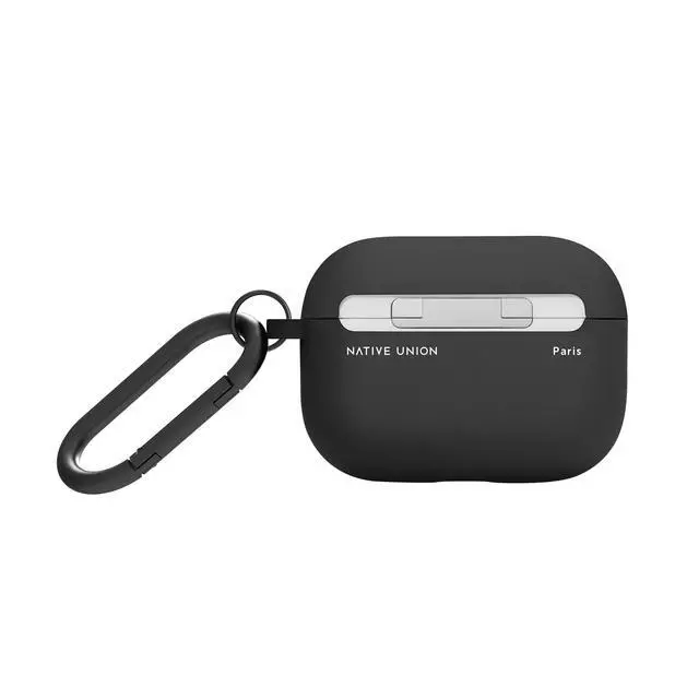 Alt view image 2 of 6 - Roam Case for AirPods Pro 2 Silky & Matte Liquid Silicone Case with Clip - Compatible with Airpods Pro and Airpods Pro 2nd Generation (Black)