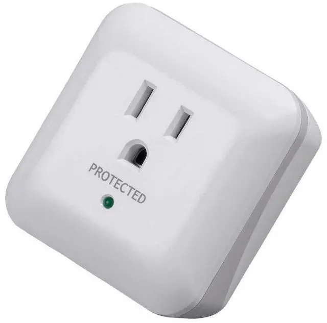 Alt view image 5 of 6 - Power & Surge - White | 1 Outlet Surge Protector with End of Service Alarm, 900 Joules 15A / 125V / 1875W, 10dB to 60dB