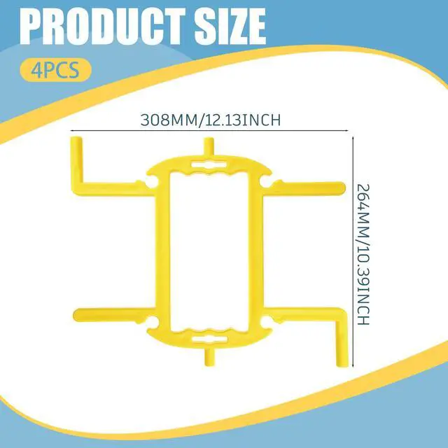 Alt view image 2 of 6 - 4 Pack Extension Cord Reel Organizer 100 ft - Heavy Duty ABS Cable Storage Reel with Handle, H-shape Cord Winder for Power Cords Garden Hoses Ropes - Portable Hose Organizer for Garage