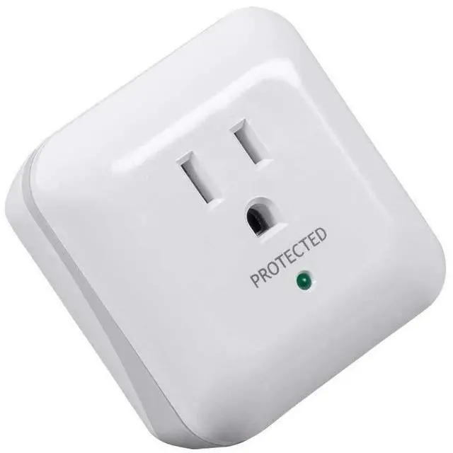 Alt view image 6 of 6 - Power & Surge - White | 1 Outlet Surge Protector with End of Service Alarm, 900 Joules 15A / 125V / 1875W, 10dB to 60dB