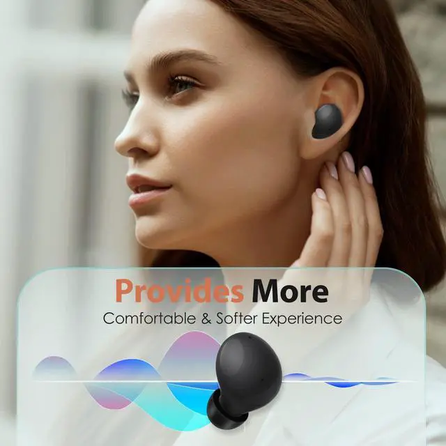 Alt view image 6 of 7 - Memory Foam Tips for Samsung Galaxy Buds 2 / Plus/Beats Studio Buds, No Silicone Eartips Pain, Anti-Slip Replacement Ear Tips, Fit in The Charging Case, 3 Pairs (Large, Black)