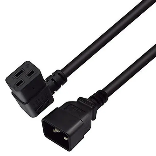 Alt view image 2 of 7 - C20 to C19 Elbow Plug Short Power Cord 1 Foot, IEC 320 C20 to 90 Degree Right Angle IEC C19 Short Power Cable, 16AWG,1ft/30cm