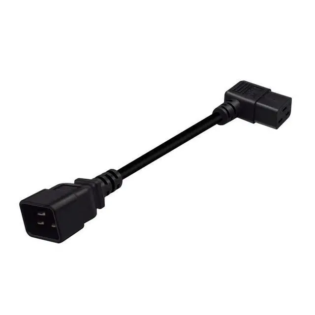 Alt view image 3 of 7 - C20 to C19 Elbow Plug Short Power Cord 1 Foot, IEC 320 C20 to 90 Degree Right Angle IEC C19 Short Power Cable, 16AWG,1ft/30cm
