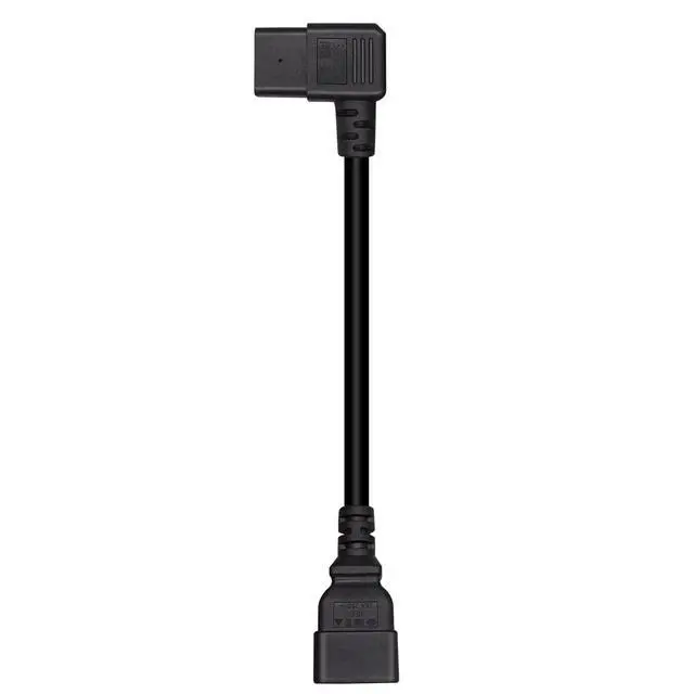 Alt view image 4 of 7 - C20 to C19 Elbow Plug Short Power Cord 1 Foot, IEC 320 C20 to 90 Degree Right Angle IEC C19 Short Power Cable, 16AWG,1ft/30cm