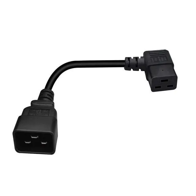 Alt view image 5 of 7 - C20 to C19 Elbow Plug Short Power Cord 1 Foot, IEC 320 C20 to 90 Degree Right Angle IEC C19 Short Power Cable, 16AWG,1ft/30cm