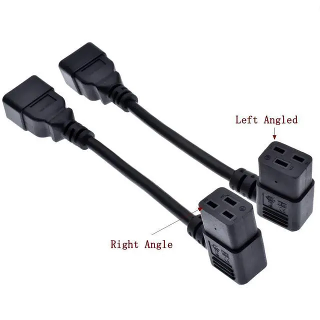 Alt view image 6 of 7 - C20 to C19 Elbow Plug Short Power Cord 1 Foot, IEC 320 C20 to 90 Degree Right Angle IEC C19 Short Power Cable, 16AWG,1ft/30cm
